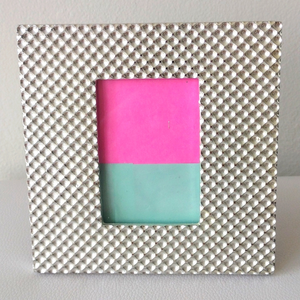 Silver Picture Frame with Lattice Accents